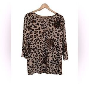 SUSAN GRAVER 1X blouse animal print